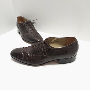 Johnston Murphy Aristocraft Mens Lizard Oxford Shoes Size 10 D Exotic Rare